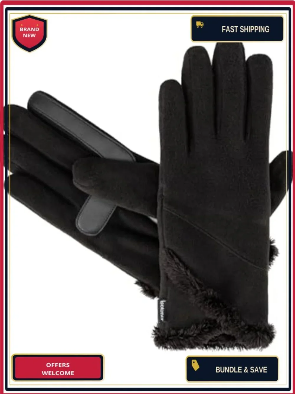 Women's Stretch Fleece Gloves Touchscreen SmartDri Waterproof Grip Tech